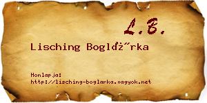 Lisching Boglárka névjegykártya